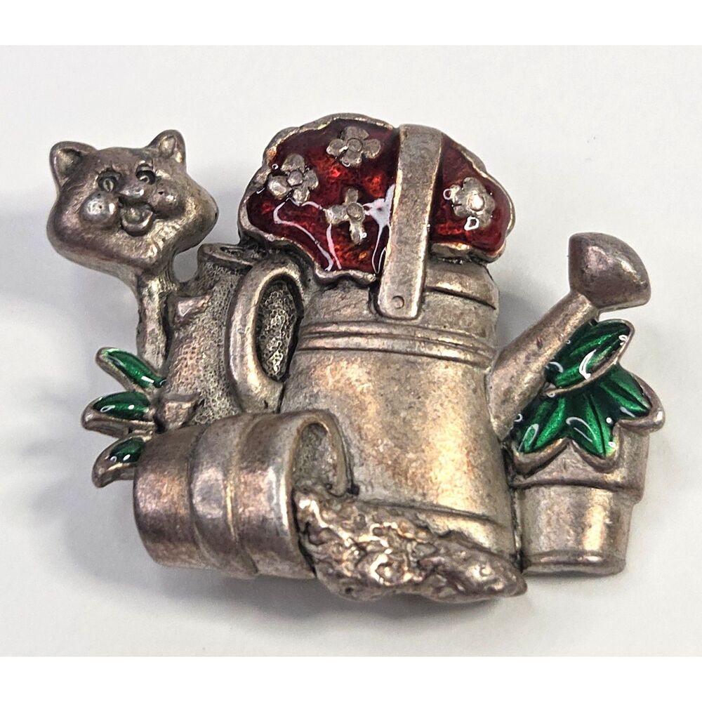 Garden Kitty Brooch
